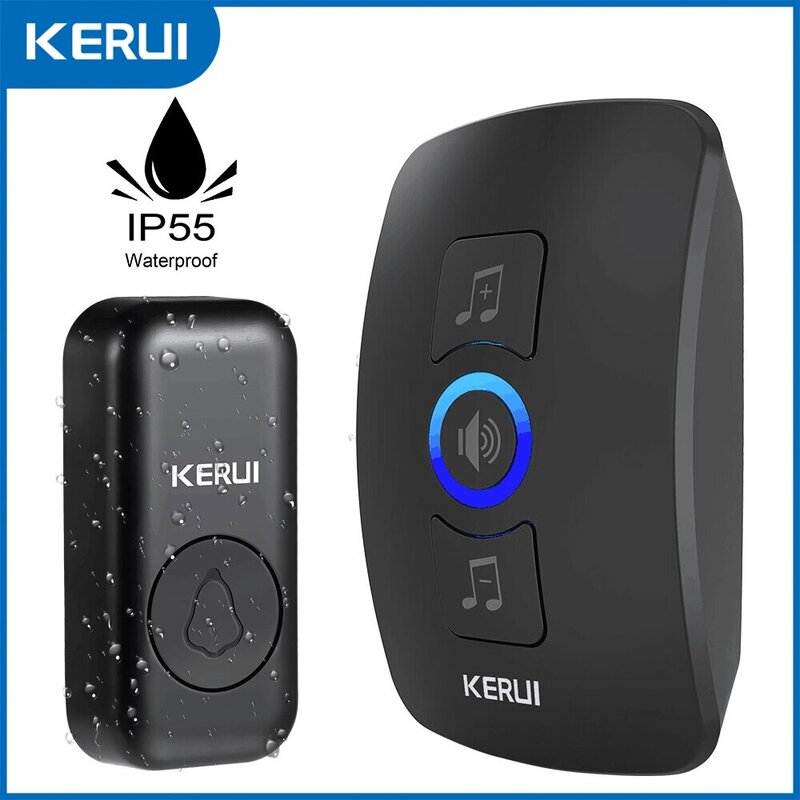 KERUI Wireless Doorbell Waterproof OutDoor Smart Home Door Bell Welcome Melodies Chime Kit LED Flash Security Alarm For House