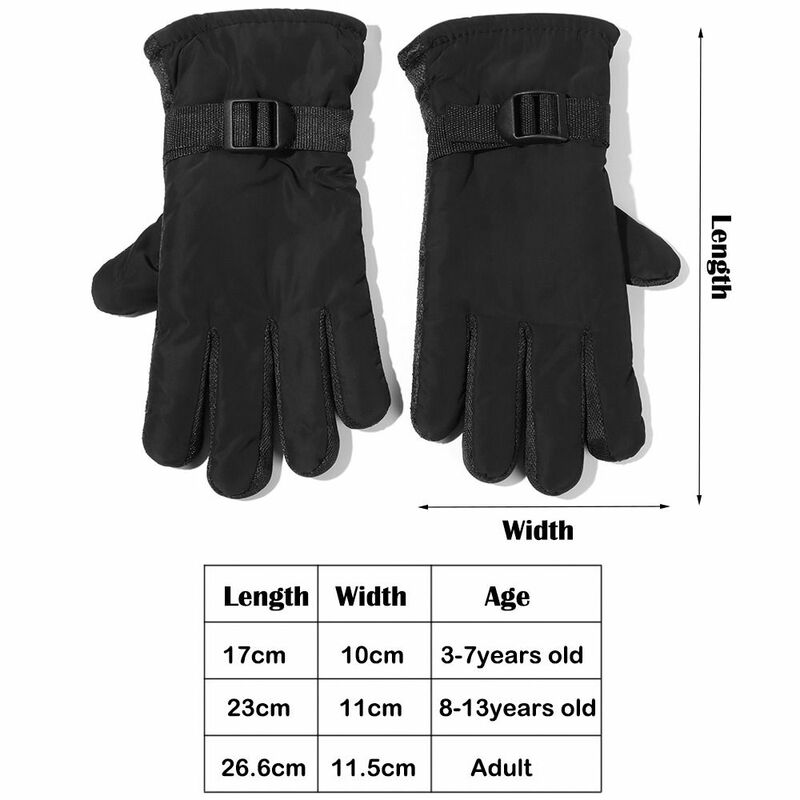 Водонепроницаемые лыжные перчатки, зимние Непродуваемые Нескользящие плотные теплые перчатки, ветрозащитные варежки для детей и детей