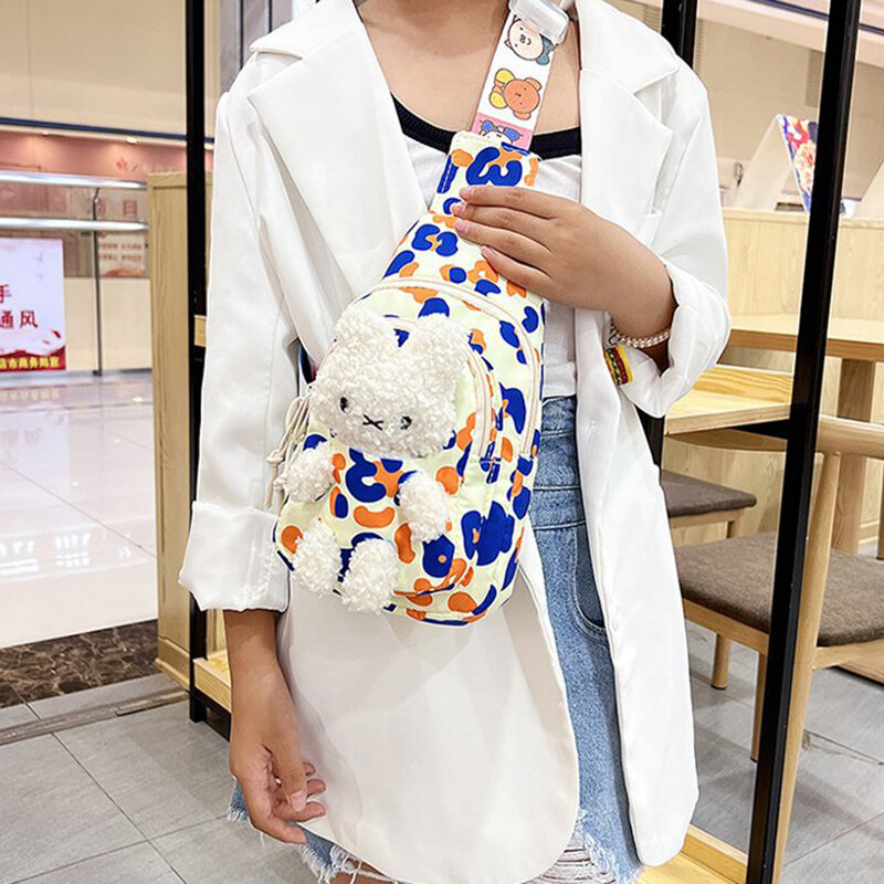 Crossbody Chest Bag Waistbag for Boy Children Casual Catoon Cute Bag for Girls Adjustable Belt Kids Zipper Shoulder Bags