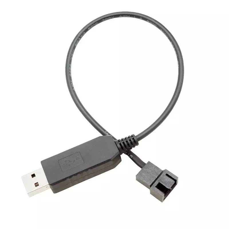 USB para 4Pin PWM 5V a 12V Boost Line, USB Sleeved, PC Fan, Adaptador de Energia, Conector, Cabo Conversor, 5V a 12V
