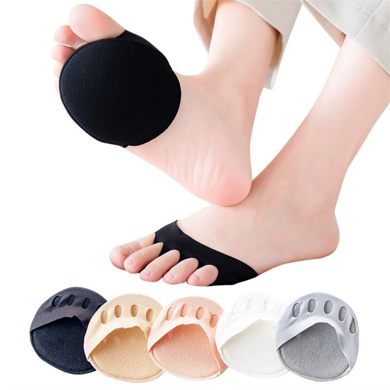 10 Pairs Ladies Forefoot Pads Five Toes Honeycomb Fabric Metatarsal Cushions Ball of Foot Cushion Pads for Women 7 Colors