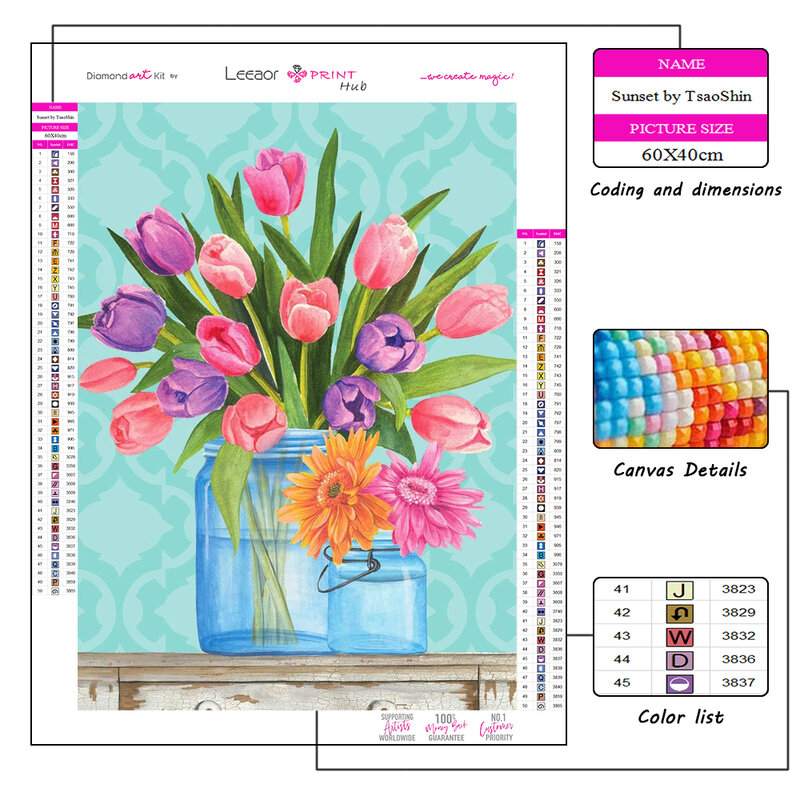 5D DIY Diamond Painting Flower Tulip Bonsai Full Rhinestones Mosaic Embroidery Cross Stitch Kit Home Hanging Decortion Gifts