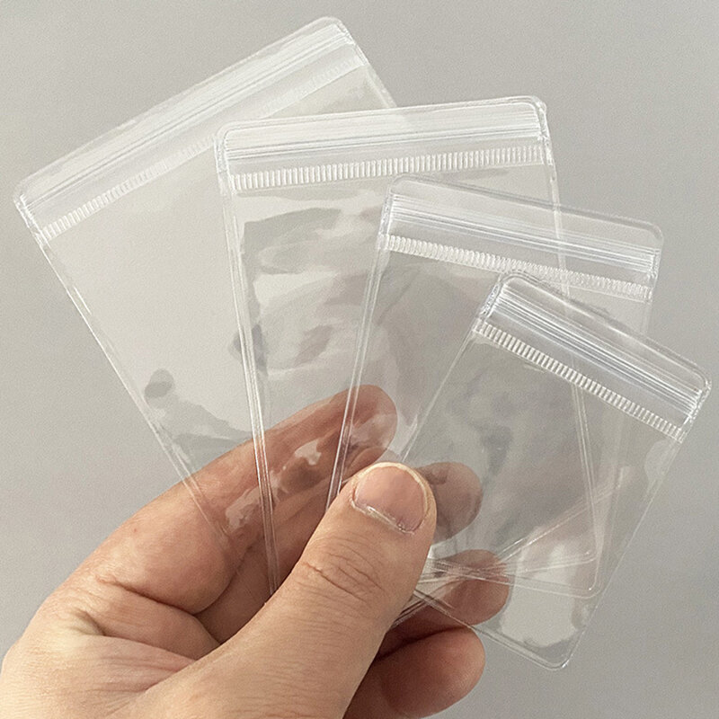 20Pcs Transparent PVC Schmuck Beutel Taschen Anti-Oxidation Zip-Lock Lagerung Tasche für Ohrring Halskette Armband Display Verpackung