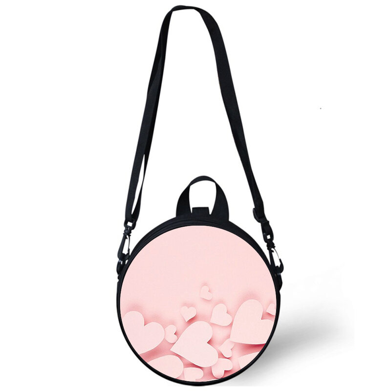 Love Heart colorful rose Child kindergarten Bag 3D Crossbody borse a tracolla per le donne della scuola Mini Round Bagpacks Rugtas Bag