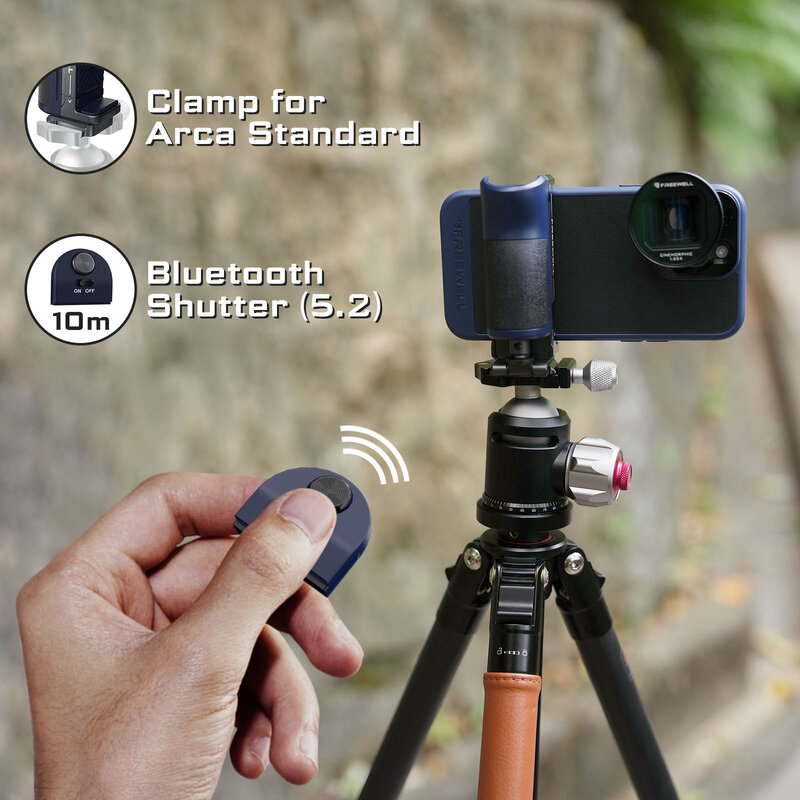 Freewell อเนกประสงค์สมาร์ทโฟน Bluetooth Selfie Grip ARCA มาตรฐาน,รองเท้าเย็นสำหรับ iPhone,โทรศัพท์มือถือซัมซุง