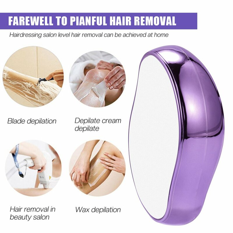 Cristal remoção física do cabelo, depilador seguro indolor, reutilizável corpo beleza depilação ferramenta, vidro cabelo borracha, 2022