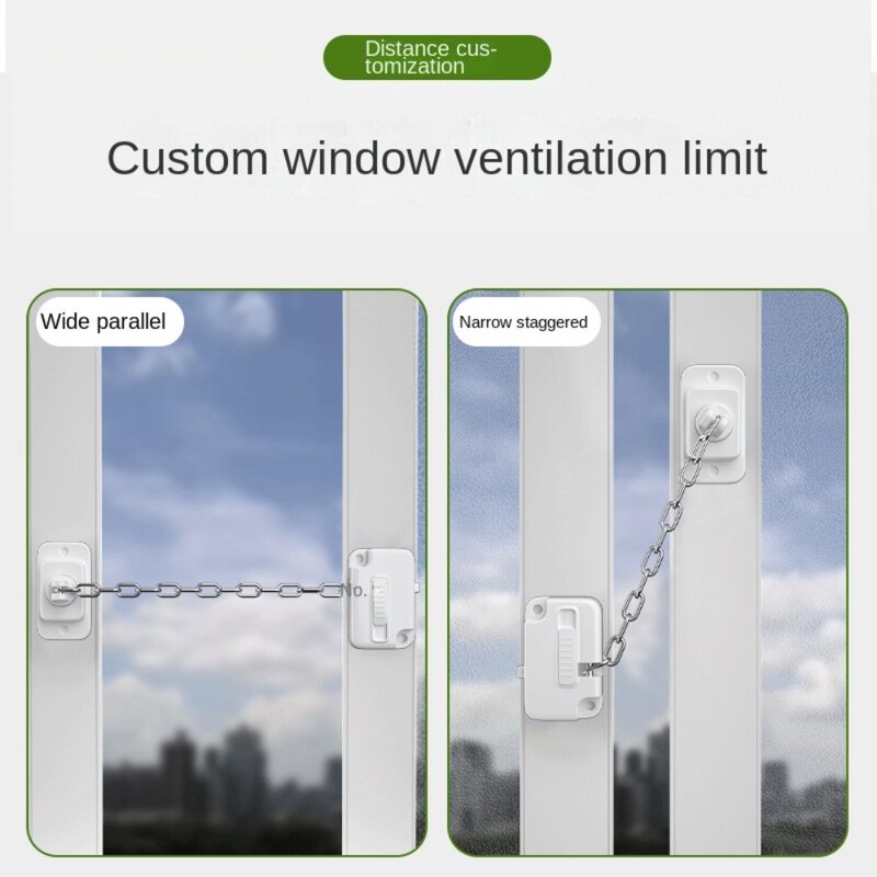 Kunci jendela baja tahan karat rantai pengaman anak penyumbat jendela kunci pelindung jendela pintu dapat disesuaikan rantai antimaling