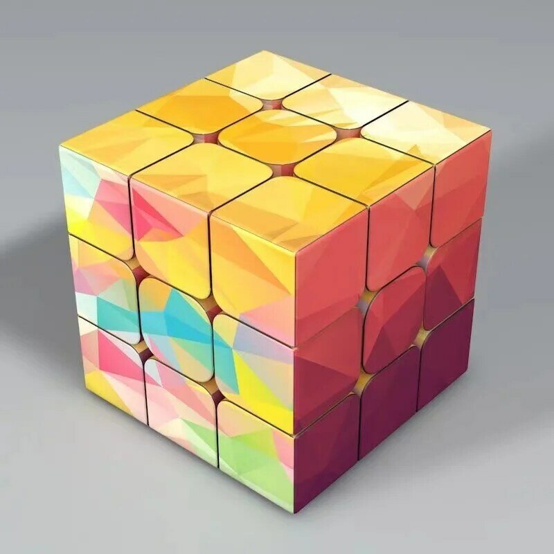Cubos Mágicos Stickerless para Crianças, Magic Cube Puzzle, Brinquedos Educativos, Mudança de Cor Clássica