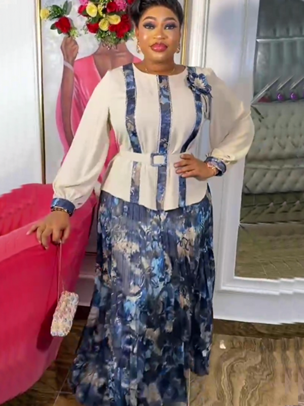 Afrikanische Kleidung für Frauen 2 Stück Sets Tops und Röcke Anzüge Dashiki Ankara Truthahn Outfits Kleid plus Größe Hochzeits feier Kleider