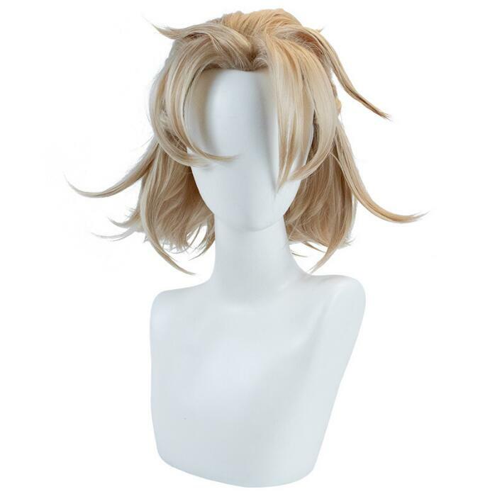Genshin ударопрочный Albedo парик из аниме Короткие Синтетические прямые волнистые волосы термостойкий парик для фотографий