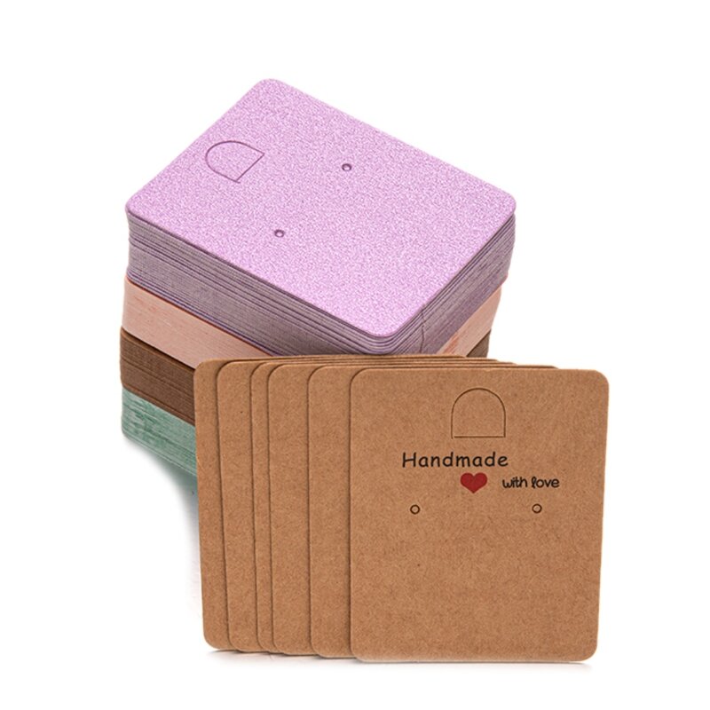 50 Stuks Oorbel Display Kaarten Karton Voor Diy Sieraden Houder Verkopen Organisator Kleine Bedrijven Etiketten Verpakking Materiaal Levering