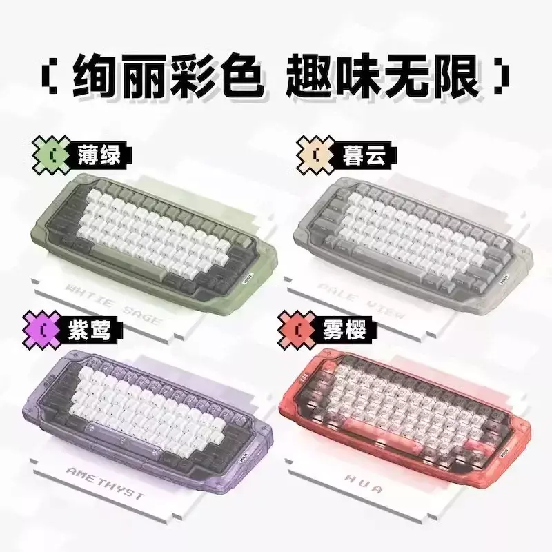 MIKIT Kit Keyboard mekanis Mk72, Kit Keyboard 3Mode USB/2.4G/Bluetooth nirkabel cangkang Keyboard kustom RGB Backlit Retro ABS