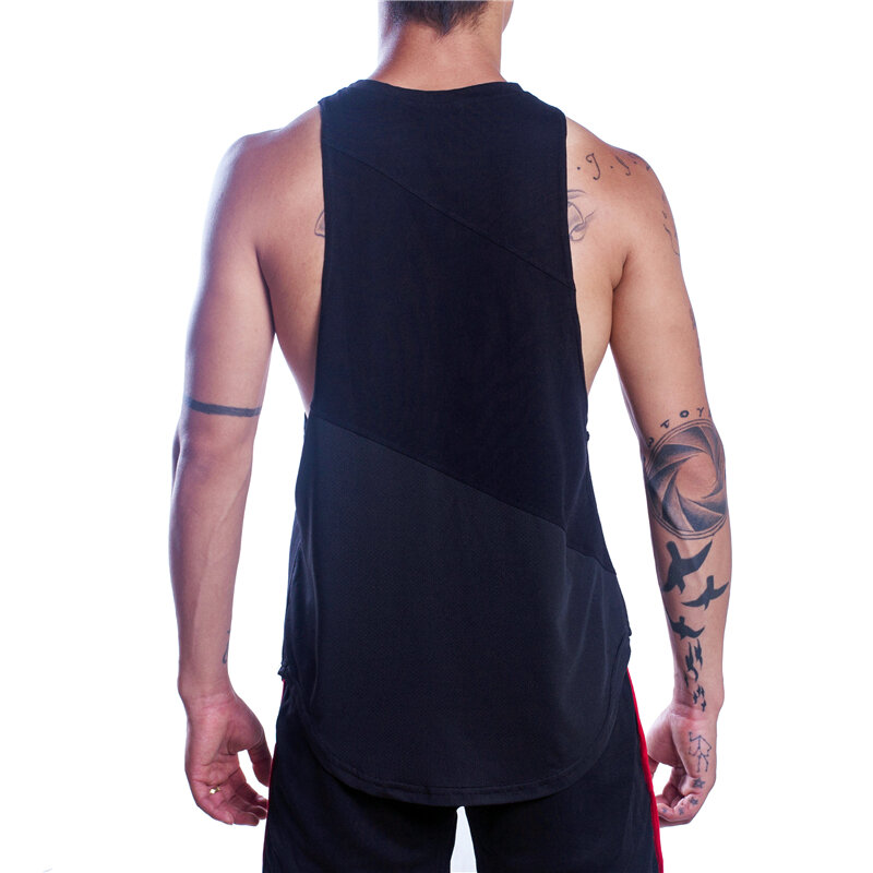 2023 Summer Breathable Cool Feeling Gym Bodybuilding Casual Loose Tank Tops Men Workout Sleeveless Fashion Hip Hop Streetwear