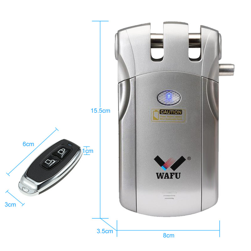 Wafu 019 – serrure de porte intelligente sans fil, avec télécommande, électronique, sans clé, commande par téléphone, à empreintes digitales