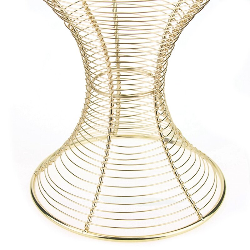 Metall Perücken Display steht Haar Mannequin Kopf Hut Display Halter Stand Werkzeug Lager regal für Shop Salon Home Gold