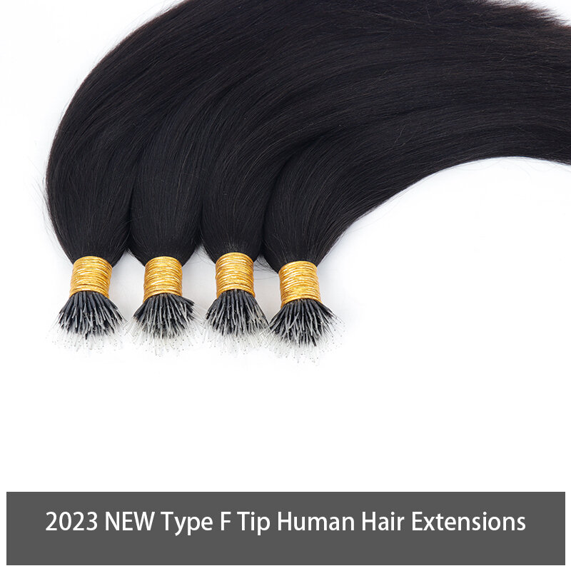 Perwersyjne proste końcówki Microlink doczepy z ludzkich włosów nowe wiązki włosów typu F Tip dla czarnych kobiet z dziewicy