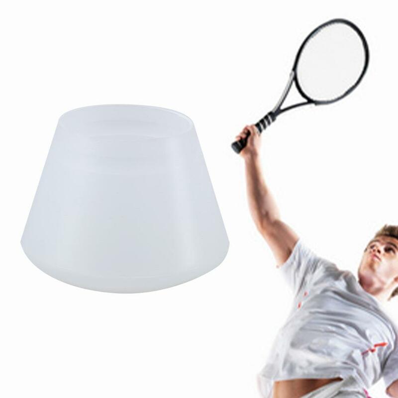 Anillo de agarre de raqueta blanco transparente de silicona a prueba de golpes, tapa de potencia de raqueta, tapa final de mango, manga de energía de tenis, cubierta de raqueta