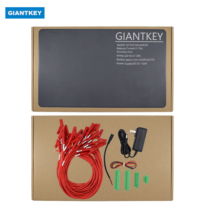 Glantkey BMS 15A แอคทีฟบาลานซ์4S 8S 10s 16S 20S 22S 24s Smart Li-ON Lifepo4 LTO CELL Bluetooth Balancer EQUALIZER