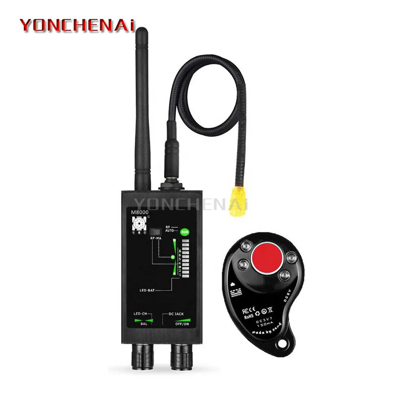 Detector de sinal RF sem fio automático, Câmera Candid Anti-Spy, GSM GPS Scan Finder, Antena magnética Detectar