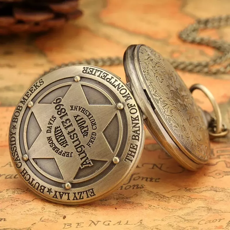 High-looking pocket watch vintage necklace hexagram pendants Europe and the United States fashion student couple personality tre