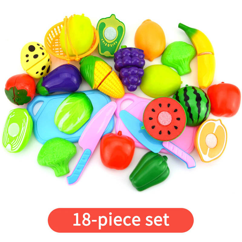 23 buah/set mainan dapur pura-pura plastik mainan dapur pemotong buah sayuran makanan anak-anak berpura-pura mainan dapur