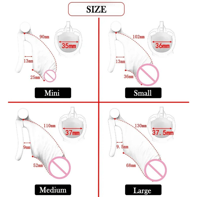 БДСМ игрушки мужское устройство верности с шариковым замком тренировочное устройство для связывания с 4 размерами Кольца для пениса легкие клетки для пениса Сексуальные игрушки для мужчин геев