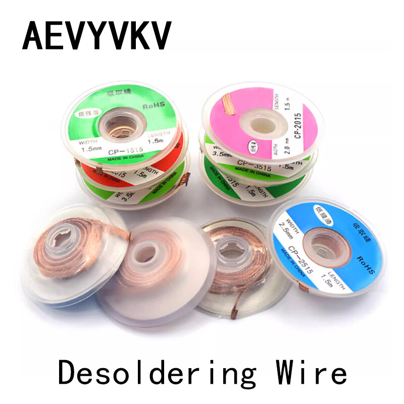 Desoldering Wire 1.5/2.0/2.5/3.0/3.5mm Suction Tin Desoldering Wick Solder Braid Wire for PCB Tin Remove Welding Tool