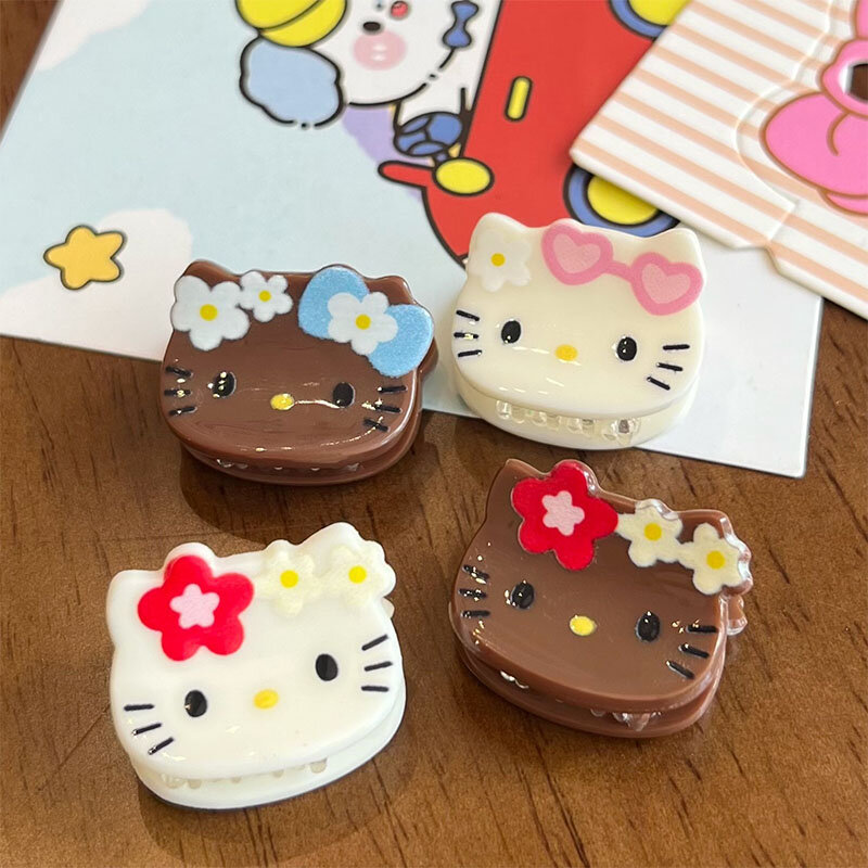 Sanrio-horquilla de Hello Kitty para niña, pasador Kuromi Kawaii, Clip de flequillo de pelo fragmentado, dibujos animados de Anime, horquilla para estudiantes, juguetes, regalos