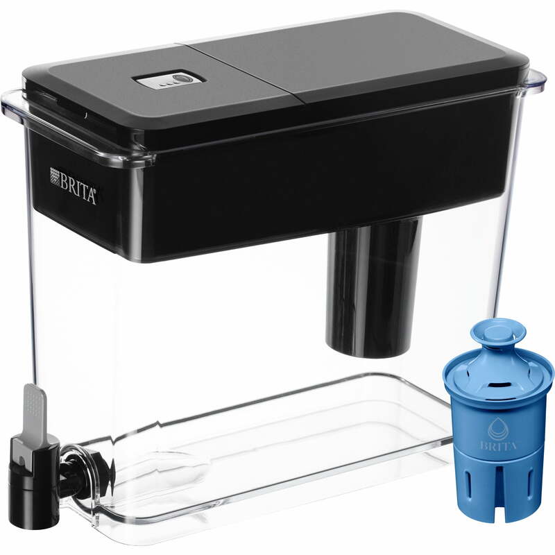 Brita Ultramax-dispensador de filtro de agua de poliestireno, 27 tazas, color negro, con filtro Elite
