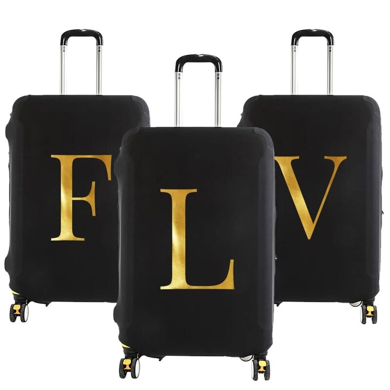 Juste de protection élastique pour bagages, housse anti-poussière, motif de nom de lettre, accessoires de voyage, convient aux valises 18-28