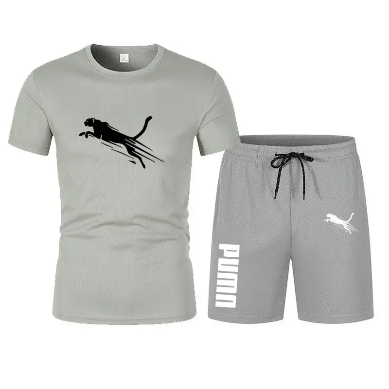 2024 nowa letnia odzież męska koszulka z krótkim rękawem + pięciopunktowe spodenki 2-częściowy zestaw dres moda jogging casual zestawy męskie