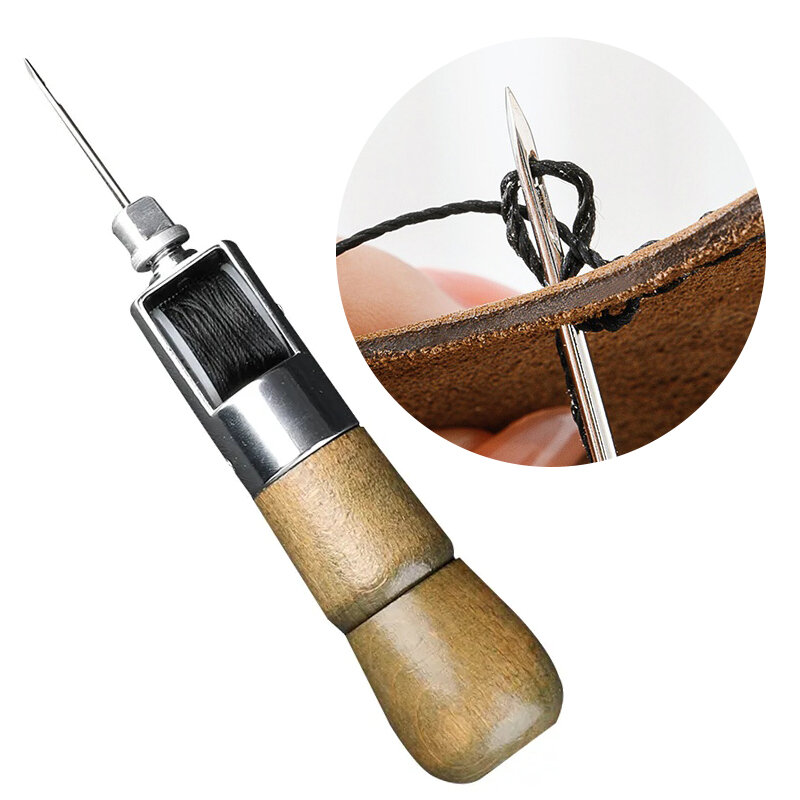 Шило для шитья кожи «сделай сам», набор вощеных ниток, ручные инструменты для шитья, инструменты для ремесла по коже, ремесла, инструмент для ремонта холста