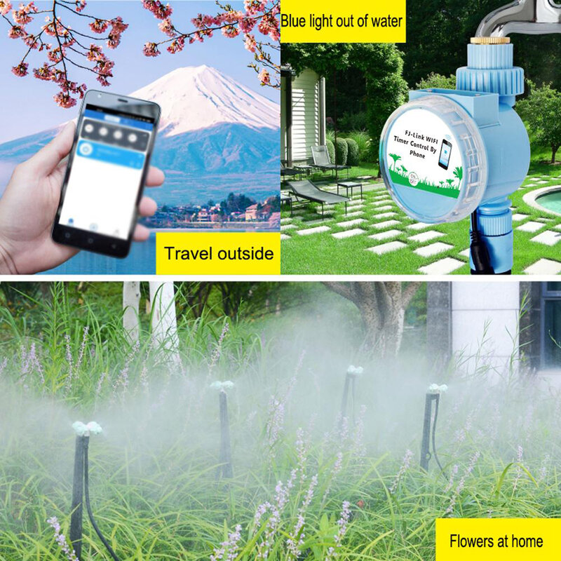 Sistema de riego automático para jardín, controlador inteligente por goteo con WiFi para grifo, compatible con Alexa y Google, Tuya