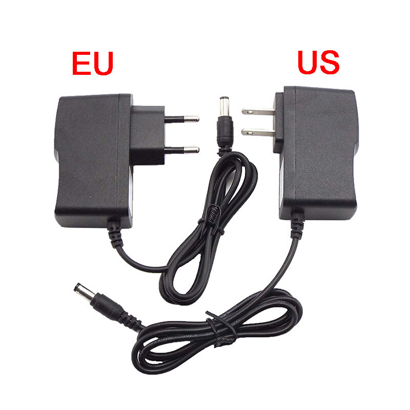 AC 100V-240V DC Power supply Adapter plug Converter 5V 1A 1000ma For LED Strip Light CCTV Charger Switch 5.5mmx2.5mm US/EU plug
