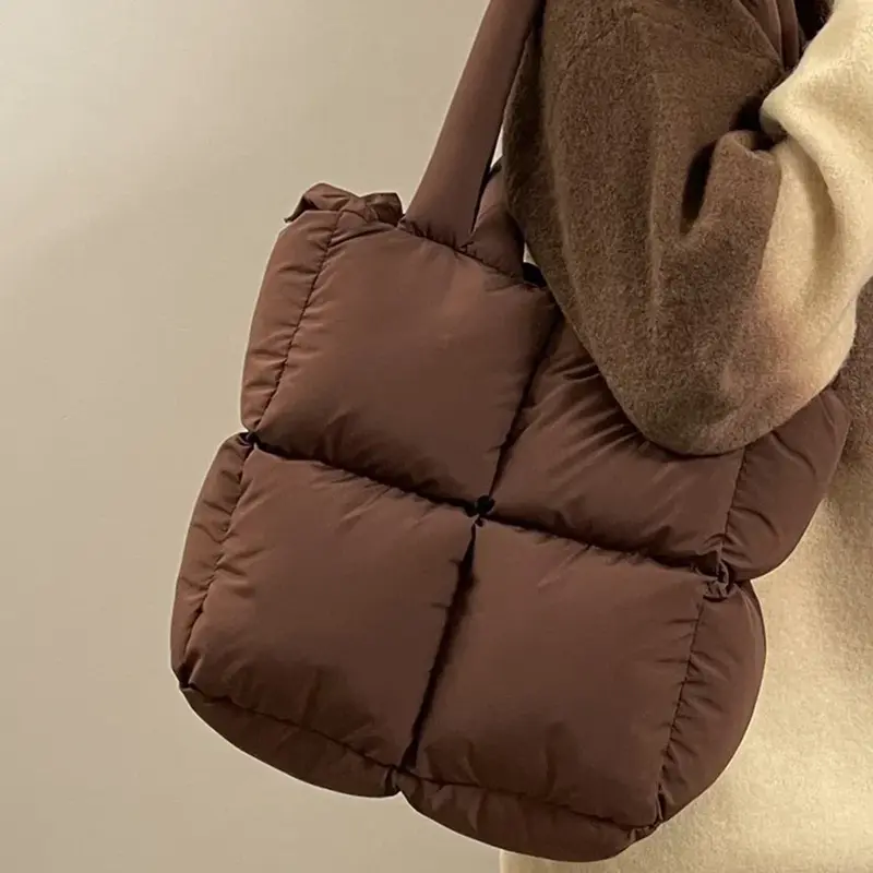 TOUB040 designerska bufiasta torba na ramię damska pikowana kosmiczna bawełna puchowa watowana pojemna torba