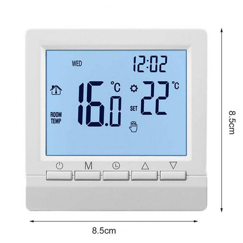 ترموستات منزلي ذكي مع إضاءة خلفية ، جدار شاشة LCD كبيرة ، جهاز تحكم في درجة حرارة التدفئة في الغرفة