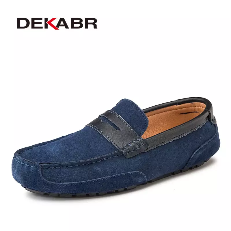 Dekabr-メンズカジュアル通気性シューズ,デザイナーレースフリーモカシン,靴ひもなし,春と夏用