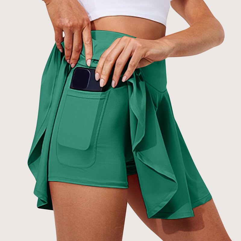 Молодежная и жизненная спортивная короткая юбка антибликовые эластичные штаны для йоги теннисные шорты спортивные шорты легкая юбка с высокой талией