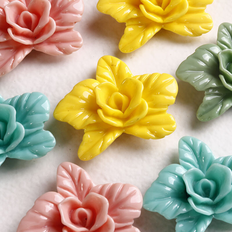 Pendientes de resina de color sólido, accesorios de flores de forma irregular, versión coreana de 2 piezas, accesorios para el cabello, carcasa para teléfono móvil