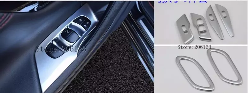 Reposabrazos de puerta interior para Nissan Teana/Altima, interruptor de elevación de ventana, tira de Panel, pegatina, cubierta embellecedora, 6 unids/set por juego, 2013-2018