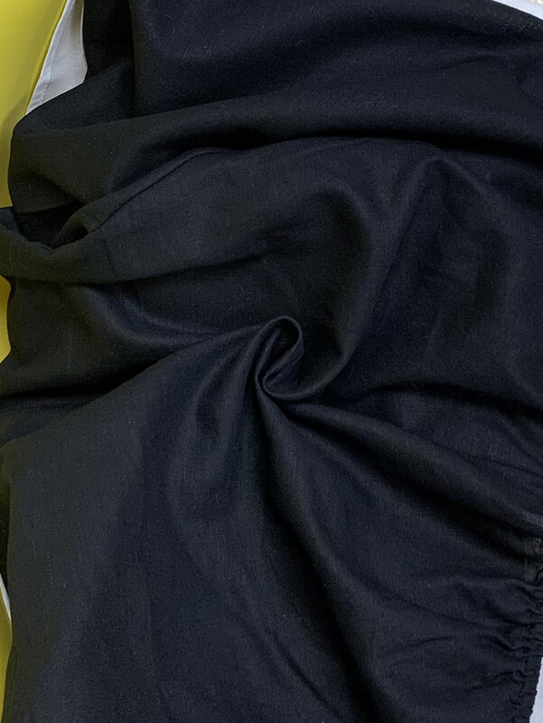 Robe d'Anniversaire en Coton et Lin de Couleur Unie pour Femme, Manches Bouffantes, Taille Mince, Courte, Tempérament, Sexy, Bal, 2024