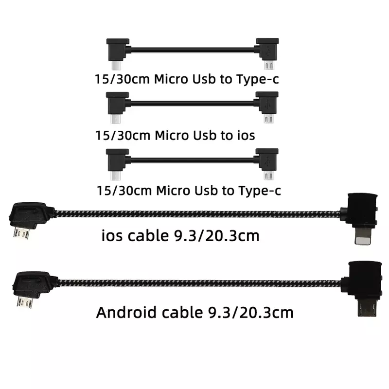 Kabel Data OTG Remote Control Ke Ponsel Tablet Konektor USB TypeC IOS Extender untuk DJI Mavic MINI/2/3 Pro/SE/Pro/Air/Mavic 2/3