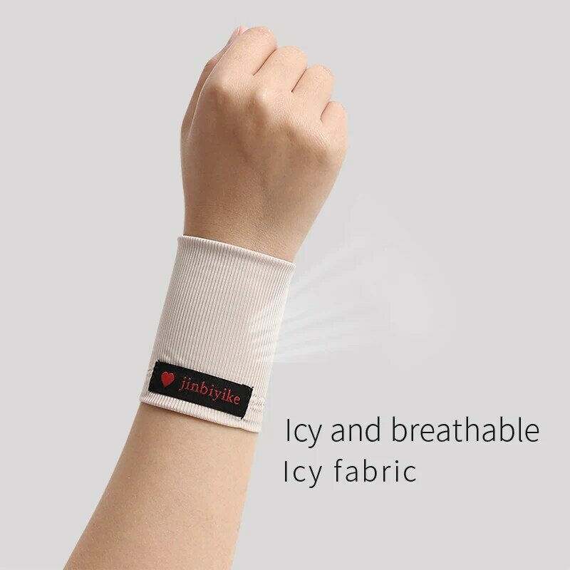 Summer thin wrist ice silk sunscreen women and men cover scars and cold-proof air-conditioned room short dance sports elbow pads