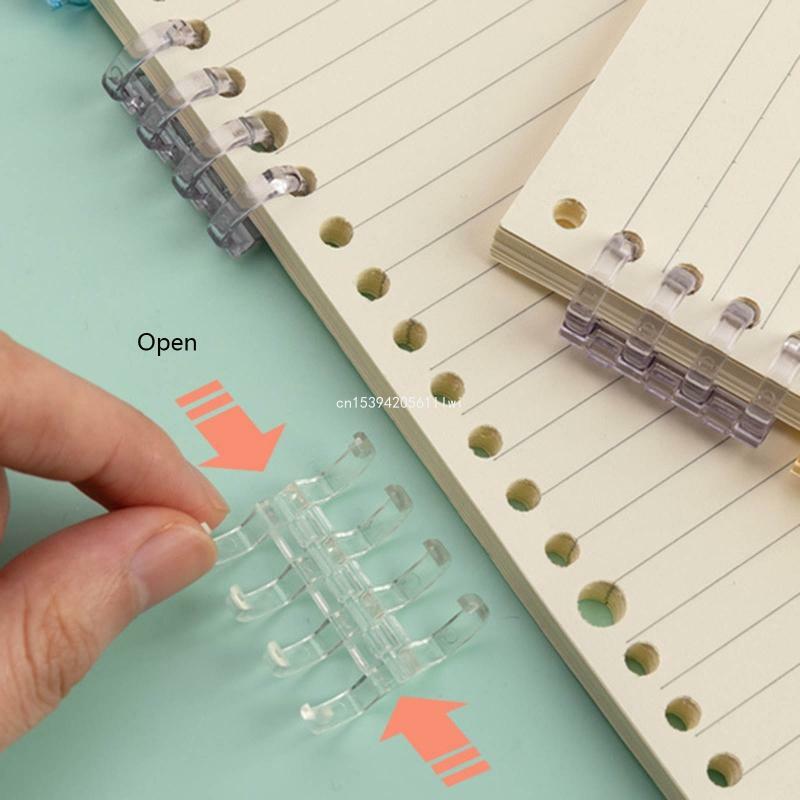 Plastic Binding 4-ring Binding Coil Hold up 100 Vellen voor Binding Kaarten losbladige Refill Papers DIY Woord Dropship