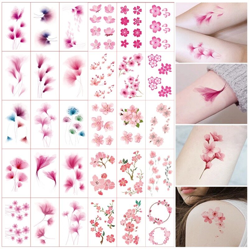 30Pcs Temporary Tattoos Hyun A ins Cute Stickers And Decals Women's Tattoos And Body Art Waterproof Fake Tattoo Cartoons Sticker
