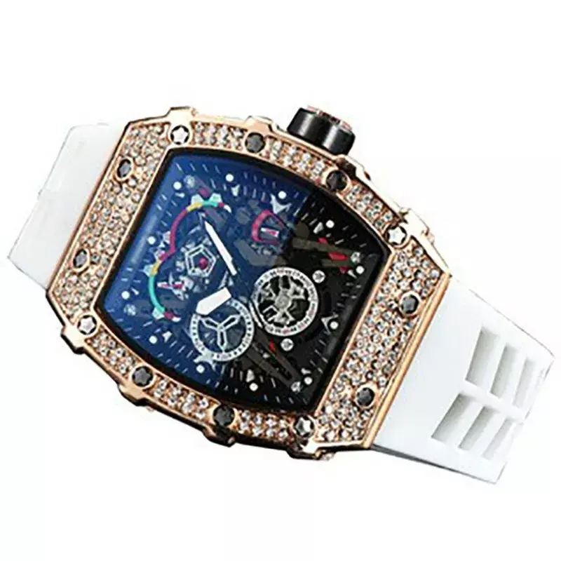 2024 New Top Luxury Men's Brand 3 Pointer Sports Run Second RM Diamond Automatic Men's Watch Full Function Quartz Vintage Watch