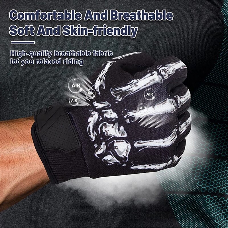 Touchscreen rutsch feste Skelett Motorrad handschuhe für Männer und Frauen Joker handschuhe zum Radfahren Dirt Bike Mountainbike und Reiten