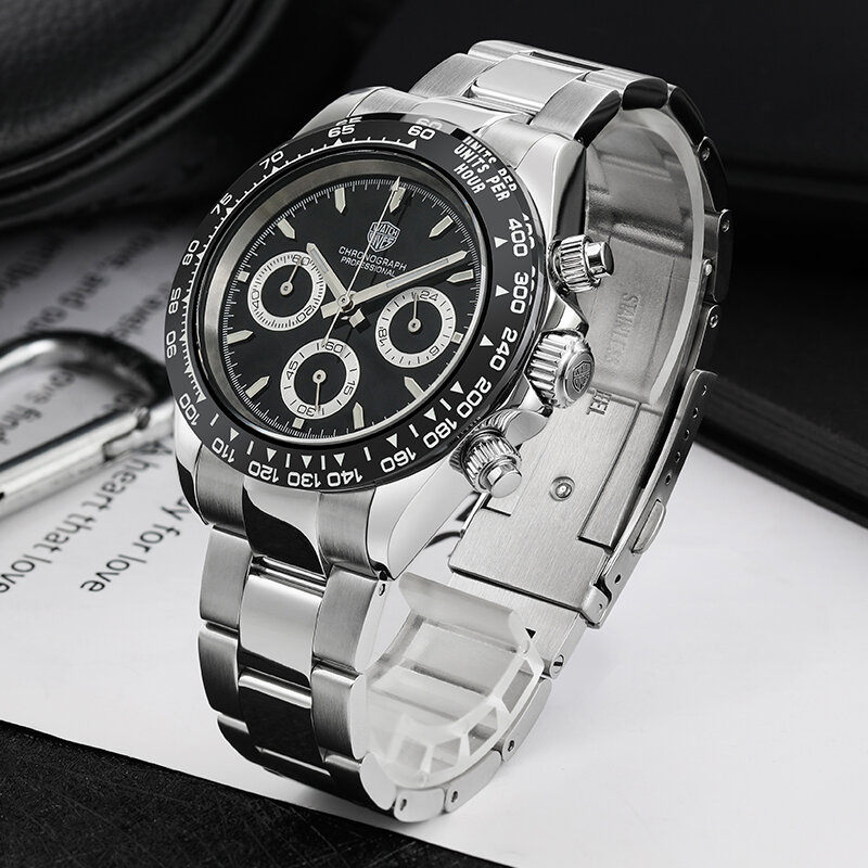 Watchdives-Montre-bracelet à quartz pour homme, chronographe de vitesse, miroir saphir AR Shoous, haut de gamme, nouveau, 2024, WD16500