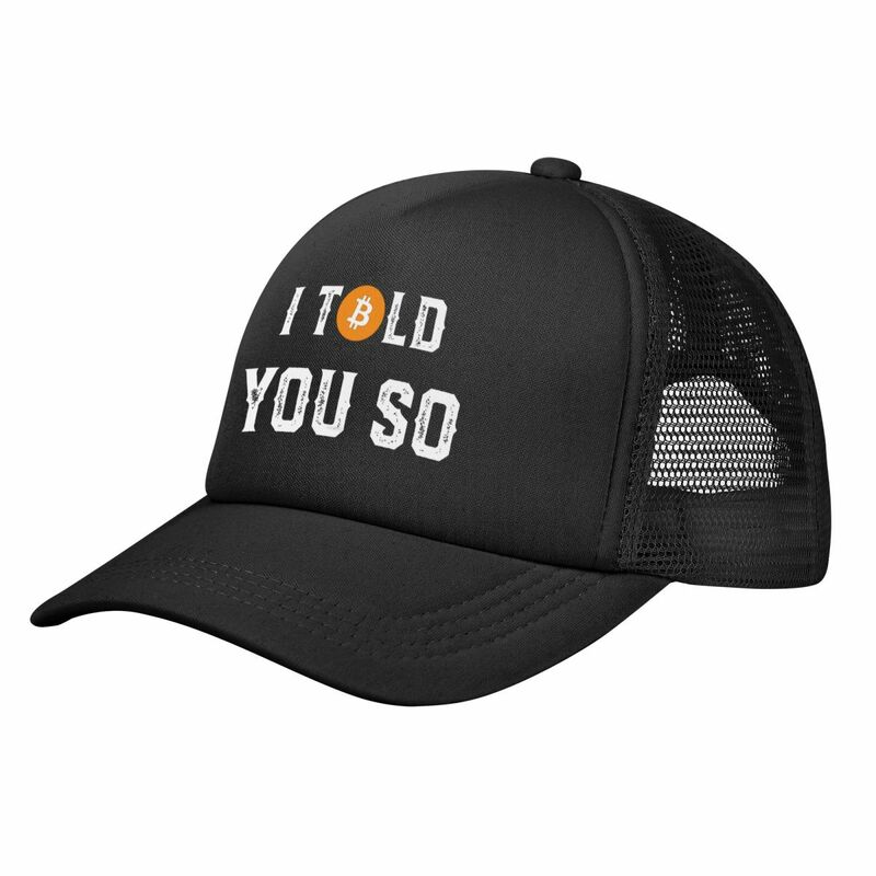 재미있는 암호화 통화 비트코인 야구 모자, 메쉬 모자, 조정 가능한 피크 유니섹스 모자
