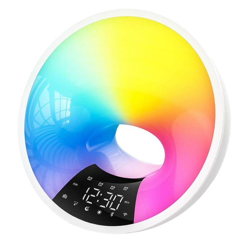 LED RGB Wake Clock com App Control, Portas USB, Luz Noturna, Decoração, Restaurante, Quarto, Casa, Sala de Estar, Hotel, Várias Cenas